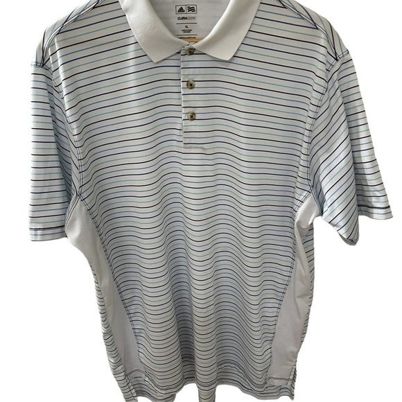 Adidas Other - Adidas Men’s Clima Cool polo shirt Xl Blue stripes  Golf Atheleisure Casual